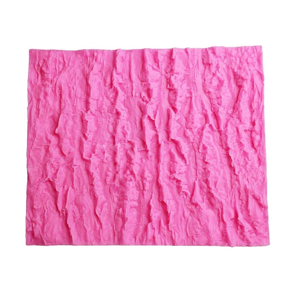 KOMUNJ Tree Bark Silicone Mould Embossing Mat Fondant Tree Bark Silicone Mould for Cake Decoration Fondant Impression Mat for DIY Cake Decoration Embossed Embossing Mat, PH-1081-1