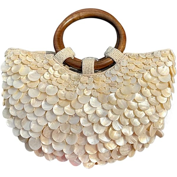Summer Shell Beaded Purses, Shell Beaded Clutch Purse for Women