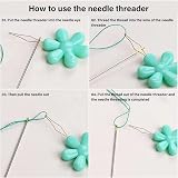 Gunwon Needle Threader Set 10pcs Flower Threaders Colorful for Hand Sewing view 3