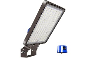 ledmo LED Parking Lot Light 350W Flood Light Outdoor 525000lm Dusk to Dawn 5000K Adjustable Trunion Mount Yard Area Lighting Commercial Wall Mount LED Shoebox Lighting for Shop Garage Barn Warehouse