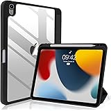 iPad Air 5th Generation case 2022 with Pencil Holder, Air 4th Generation case, Slim Smart Cover with Clear Back Shell for iPa