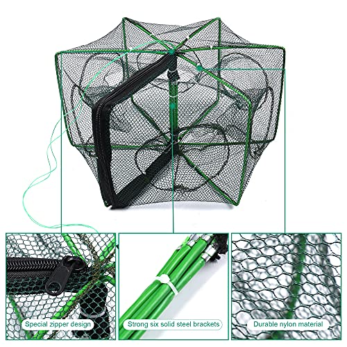 Nswdhy Crawfish Trap，Crab Fish Trap,Foldable Fishing Bait Trap Cast Net