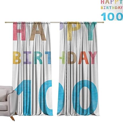 Duckil Decor Curtains 100th Birthday Very Old Grandparents