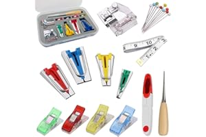 Fbshicung Fabric Bias Tape Makers Kit 6MM/12MM/18MM/25MM Fabric Bias Tape Maker Tools 4 Sizes DIY Sewing Bias Tape Makers for Sewing/Quilting