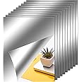 Zonon Flexible Mirror Sheets Self Adhesive Non Glass Mirror Tiles Stickers for Home Wall Decor(10 Pieces,8 x 10 Inches)