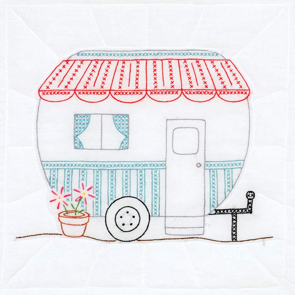 Quilt Blocks 18X18 W Camper