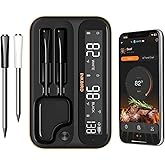 INKBIRD 5GHz & 2.4GHz WiFi Wireless Meat Thermometer with Long and Short Meat Probe Combo,Smart Bluetooth Food Thermometer wi