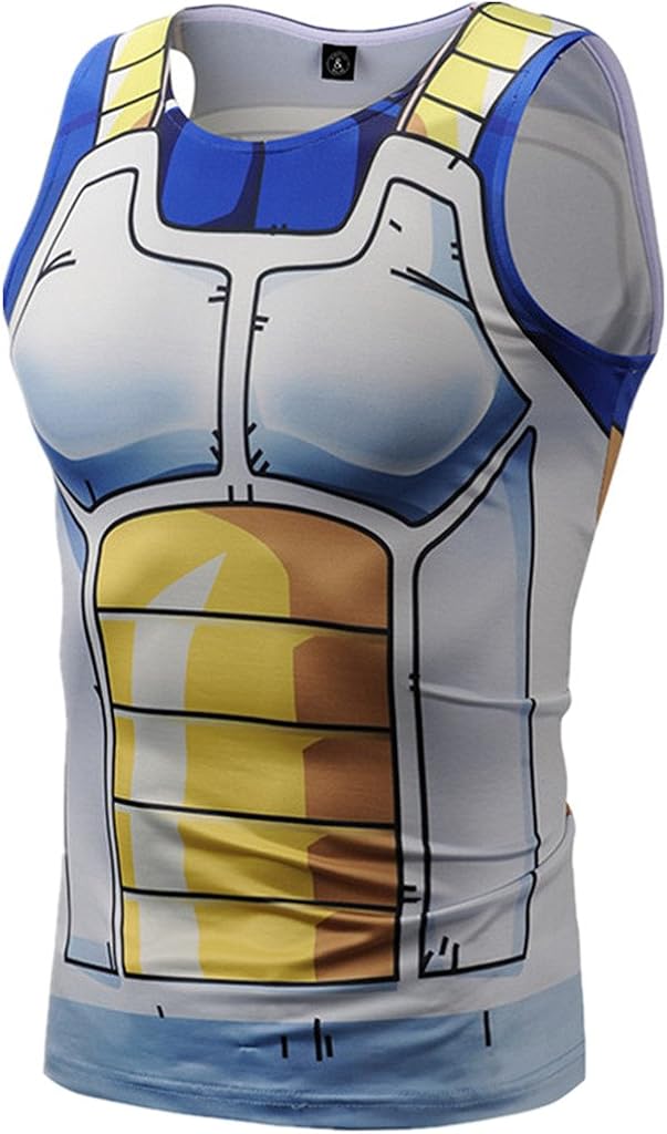 Tsyllyp Mens 3D Cartoon Print Compression Tight Tank Tops