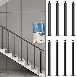 SDFVSDF 8-pcs Black Stairs Railing