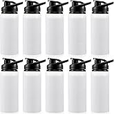 Gandeer 10 Pcs Aluminum Water Bottle 17 Oz Reusable Bike Snap Lid Metal Water Bottle Lightweight Portable Sports Leak Proof Gym for Travel Camping Hiking