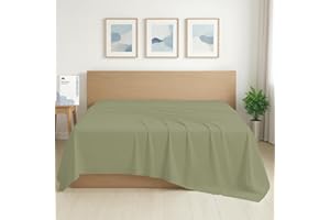 Mayfair Linen 100% Organic Cotton Percale Flat Sheet King Size - 1 PC Flat Sheet, Sage Green - Crisp, Cool and Strong Bed Linen, Top Sheets for Hot Sleepers, Luxury Breathable GOTS Certified Sheets