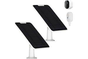 OMIENTION Solar Panel Charger Compatible with Arlo Pro 3/Pro 4/Pro 5S/Ultra/Ultra 2/Go 2 Continuous Power Supply IP65 Weatherproof with 9.8ft Charging Cable and Adjustable Wall Mount