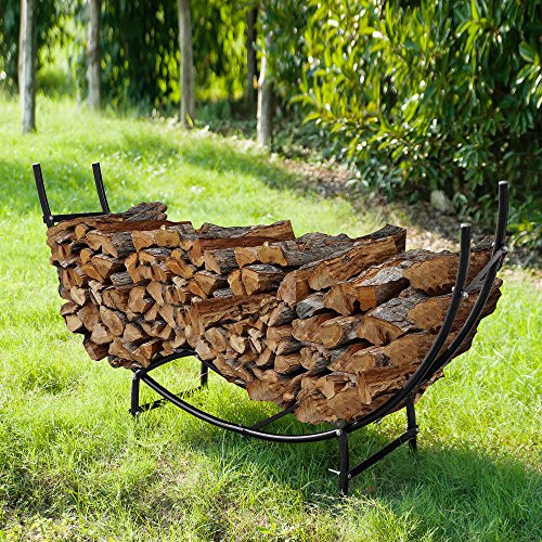 1910 Earth Worth | Firewood Curved Log Rack | 5 FT | Black - Thumbnail 3