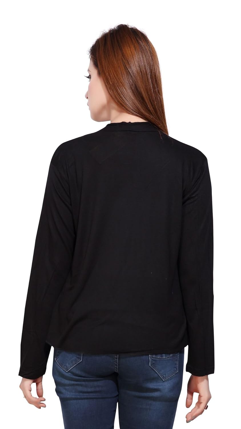 bfly women's viscose long shrugs(black)
