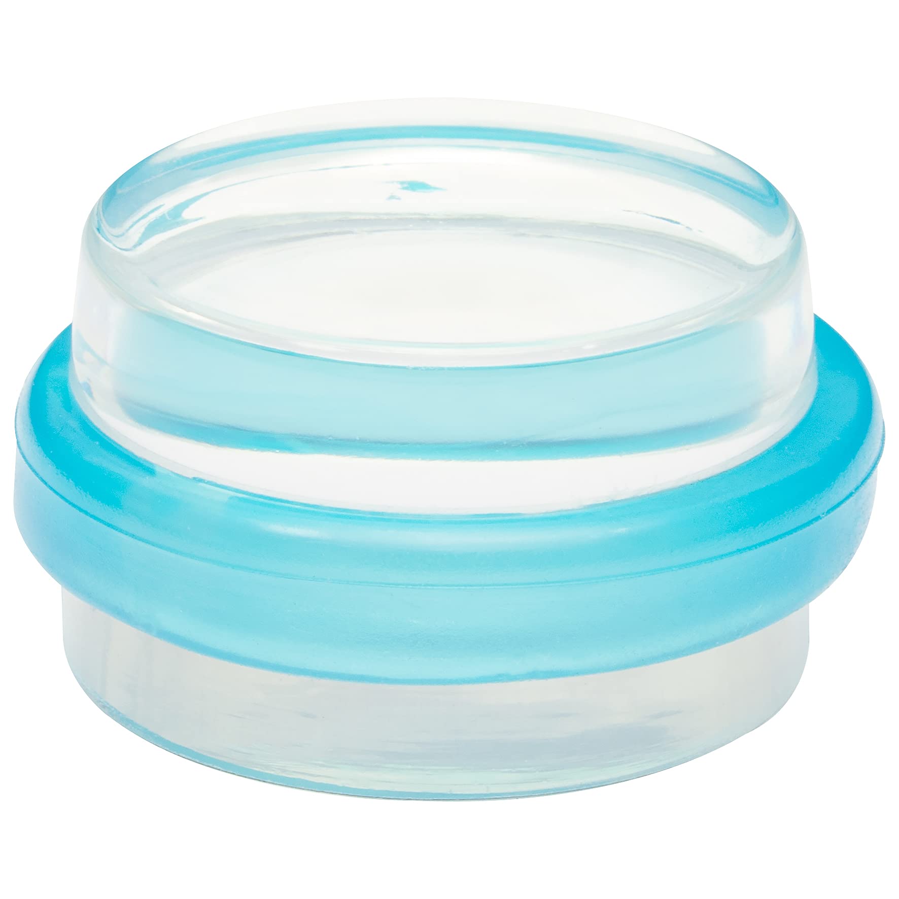 Wagner Doorstop Clear Blue - Ø 38 x 22 mm, self-Adhesive, Transparent Buffer Made of high Class Synthetics + Blue Thermostatic Rubber, to be glued on Floors, Removable Without Residue - 15501611