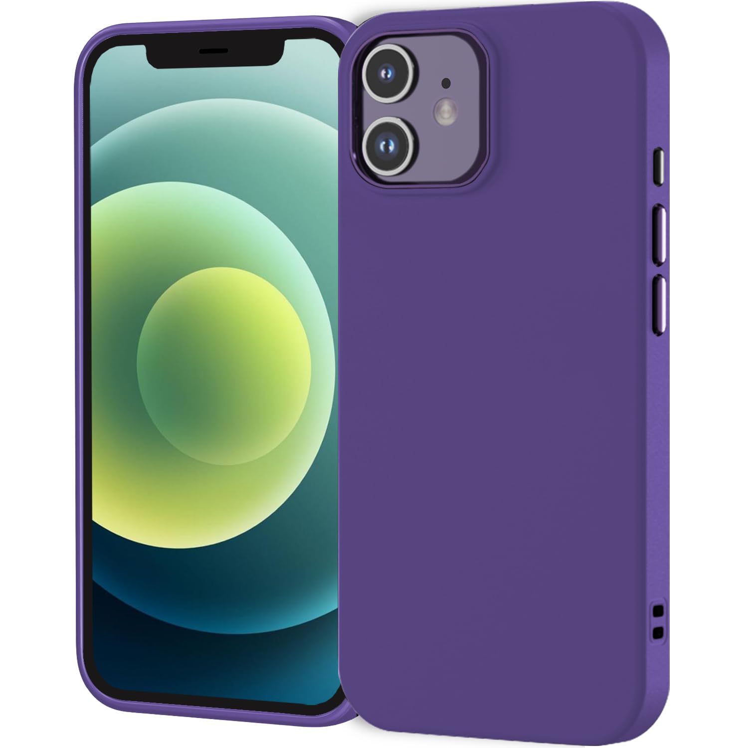 Photo 1 of TENOC Phone Case Compatible with iPhone 12 & iPhone 12 Pro, Purple Case Anti-Fingerprint Protective Bumper Matte Cover for 6.1 Inch