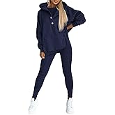 Baimiu Women's Fall Lounge Sets 3 Piece Outfit Tracksuits Casual Tank Top Pullover Hoodies and Leggings Set Workout Travel