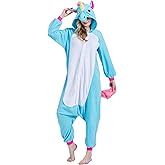 QUERITU Adult Onesie Pajamas - Unisex Halloween Animal Cosplay Costume Sleepwear - Comfy One-Piece Suit for Men & Women
