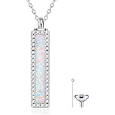 HPQQ Urn Necklaces for Ashes 925 Sterling Silver Abalone Shell Cremation Jewelry for Ashes Keepsake Locket Pendant for Women Human for Ash for Loved Ones