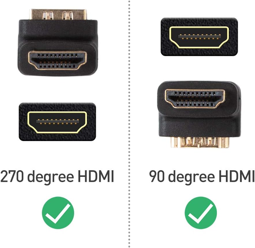 Cable Matters Combo Pack 270 Degree and 90 Degree Angled HDMI Adapter (Right Angle HDMI) with 4K and HDR Support - Image 4