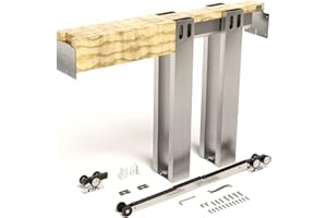 Soft Close Pocket Door Hardware Frame Kit with Sliding Track Kit for 24-36 X 80-inch Closet Doors Soft Close Heavy Duty Hardware - Villar Home Designs