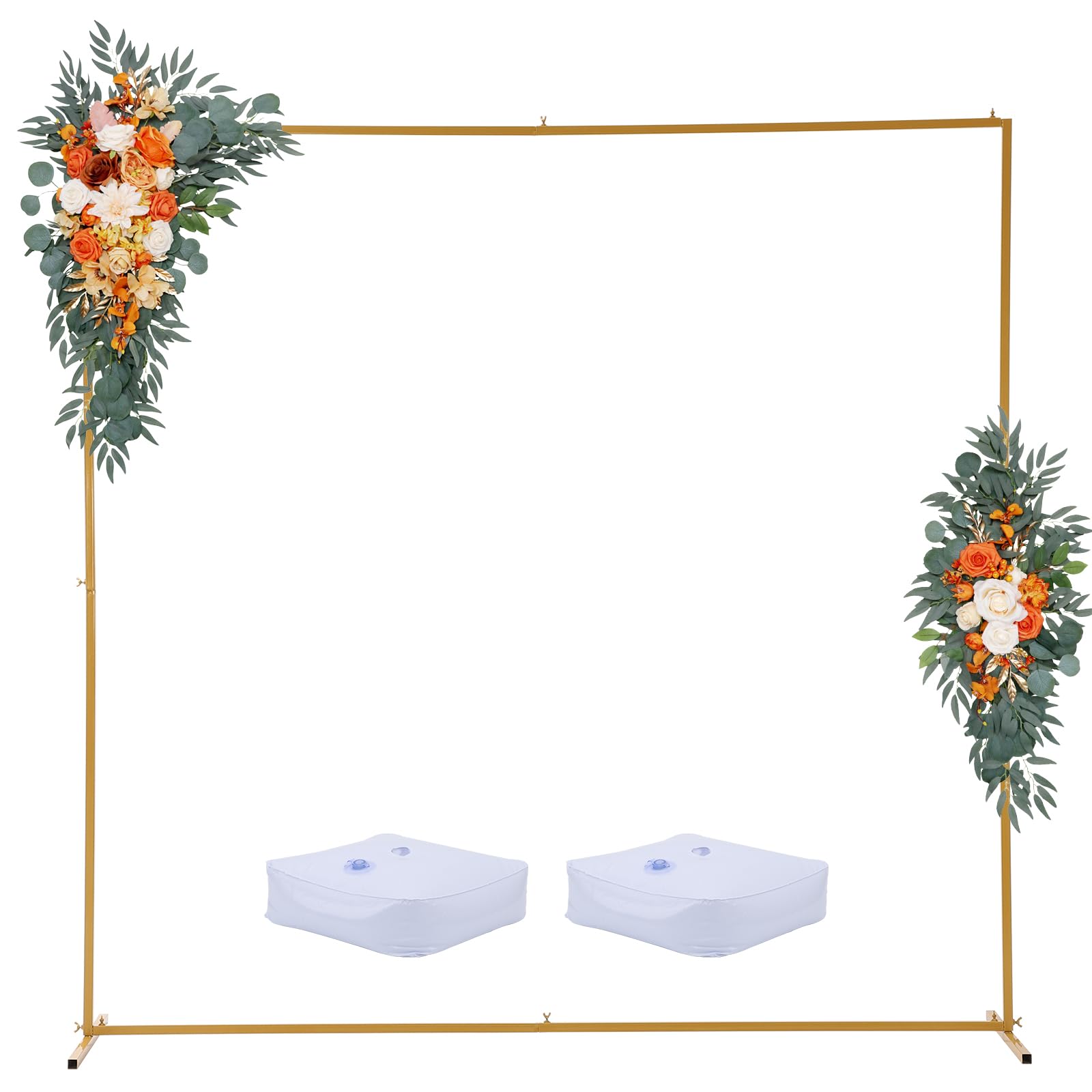 Photo 1 of ****Missing foot***
6.6x6.6ft Gold Square Arch Stand,Sturdy Galvanized Steel, No-Drill Easy Assembly,Metal Arch Backdrop Stand for Weddings, Parties and Events