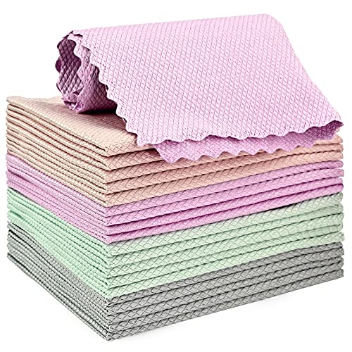 20 Pieces Fish Scale Microfiber Cleaning Cloths, 11.8 x15.7inchs