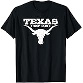 Vintage Texas Distressed Est. 1845 Longhorn Bull T-Shirt
