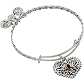 Alex and Ani Antique Heart Charm Bangle