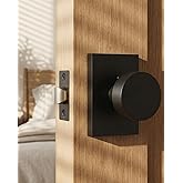 Goldenwarm Black Interior Door Knob Privacy, Rectangle Zinc-Alloy (1 Pack) | Heavy Duty, Keyless Matte Black Door Knob Interior for Bedroom Bathroom, Modern Indoor Doorknob, Reversible, Easy to Install