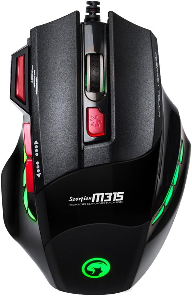 MARVO Advanced Gaming Mouse RGB Backlit Laptop Mouse 3200 DPI 7 Button USB Wired Computer Mouse with Adjustable Backlight Gaming Mice Fit for PC/Laptops/Computer, Ergonomic Design