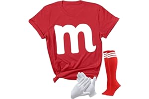 YOKVAN Womens Easy Costumes M T-Shirts Halloween Team Groups Chocolates Candy Costume Tops