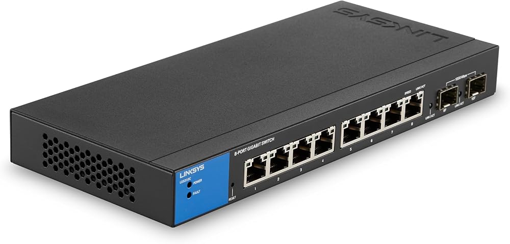 Linksys LGS308 Managed 8-Port Gigabit Ethernet Switch 2 SFP Uplinks