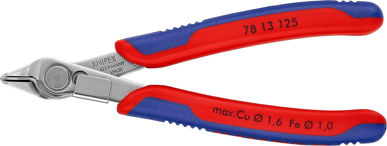 KNIPEX Electronic Super Knips with Multi-Component Handles 125 mm, 78 13 125