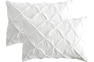 Cotton Delight Heavy Quality Pinch Pleated European Square Pillow Shams Set of 2 White 600TC 100% Organic Cotton Euro 26X26 White Pillow Shams Cushion Cover, Decorative Pinch Pillow Covers