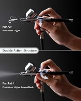 Oasser Dual Action Airbrush Compressor Kit with 1000mAh Battery 0.3mm view 4