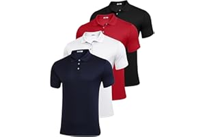 PINSPARK Golf Polo Shirts for Men Quick Dry Short Sleeve Collared Shirt Slim Fit Summer Casual Polos Shirt