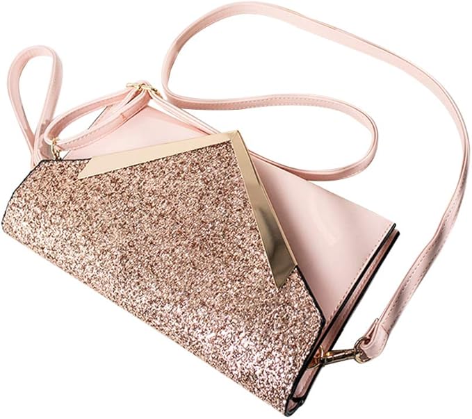 1pc Pink Evening Bag Handbag Wedding Party Message Bag Clutch Bag Purse