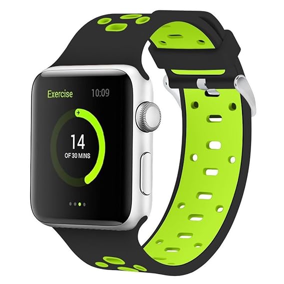 Smart Watch Soft Silicone Replacement Bands Compatible for Apple Watch Series 3 Series 2 Series 1 Nike+ Sport Edition Apple iWatch Band 42mm Black - ...