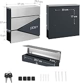 SONGMICS GMB51AS Wall Mounted Post Box with Newspaper Holder Charcoal view 6