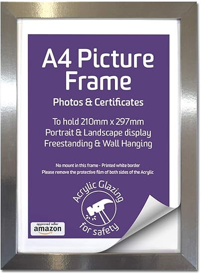 Silver Frame Acrylic Front Ready To Hang And Stand Both Landscape And Portrait Amazon Co Uk Kitchen Home