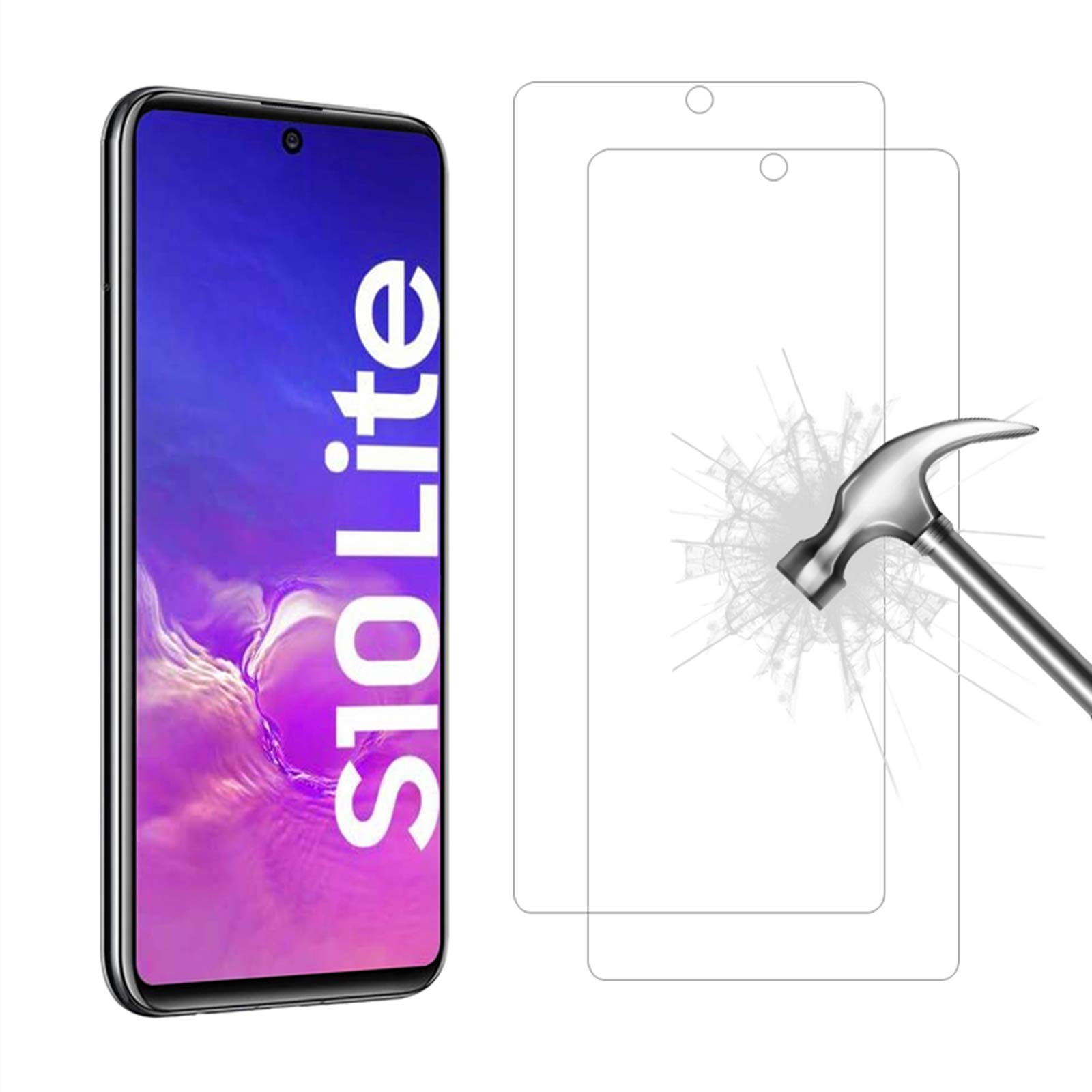 AHABIPERS Tempered Glass for Samsung Galaxy S10 Lite/Samsung Galaxy Note10 Lite Screen Protector, 9H Hardness, HD Clarity Easy Bubble-Free Installation Protector Tempered Glass - 2 Pack