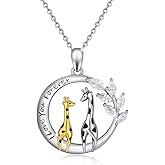 TUGHRA Wolf Necklace, S925 Sterling Silver Wolf Head Pendant for Men Women Moon Mountain Charm Jewelry Gifts for Hikers, Climbers and Nature Lover