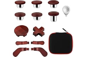 VANPARK Accessories for Xbox One Elite Series 2 Controller(Model 1797), Metal Thumbsticks Paddles Joysticks Replacement Parts Kits Compatible with Xbox Elite Wireless Controller Series 2 Core(Dark Red)