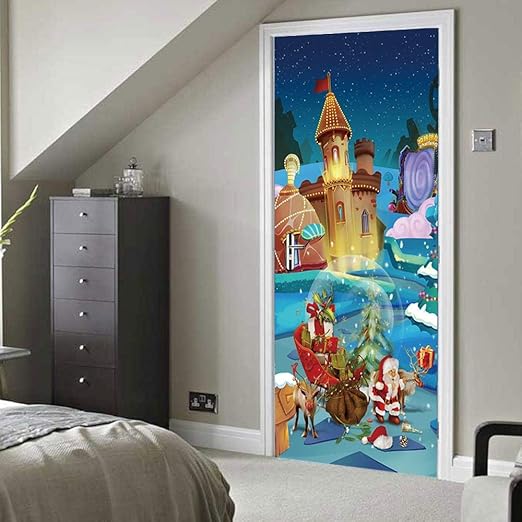 Dnfurniture 3d Etiqueta De La Puerta Castillo De Nieve 77x200cm