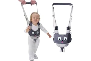 IULONEE Baby Walker, Handheld Kids Toddler Walking Harness Helper Assistant Protective Belt Child Activity Walker Adjustable Standing Up Walking Learning Helper for Toddler 7-24 Month (Grey)