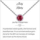 Presentski Birthstone Necklace for Women Sterling Silver 925 Solitaire Pendant Dainty Necklace Birthday Gifts for Women Birthstone Necklaces for Mom