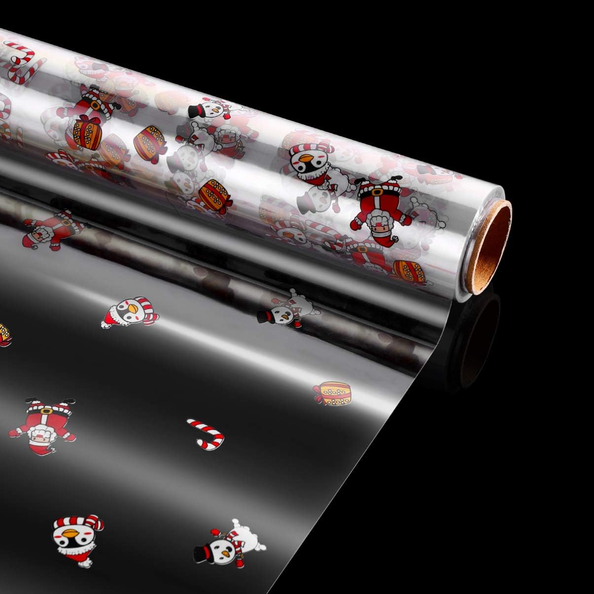 TOYANDONA Clear Cellophane Wrap Roll,Santa Claus Paper Wrapper 2.5 Mil Thick Crystal Wrapping Paper for Christmas Gifts Baskets Flowers Food Arts & Crafts (3000x40cm) - Image 5