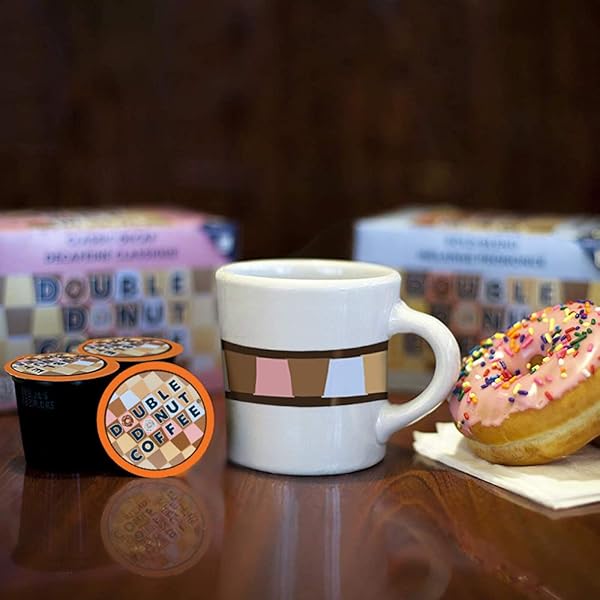 DOUBLE DONUT COFFEE DOUBLE VANILLA CAPPUCCINO PODS, 24 SINGLE SERVE CUPS FOR KEURIG K CUP BREWERS IN RECYCLABLE PODS
