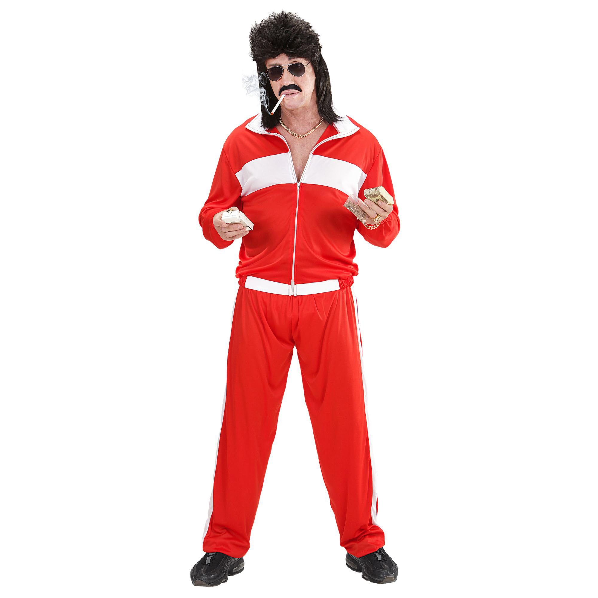 Widman 80's Red Tracksuit - Adult Fancy Dress Costume - Medium - 40-42